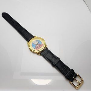 Vintage and rare Popeye's watch Stainless Steel Back Dust Genuine Leather Band